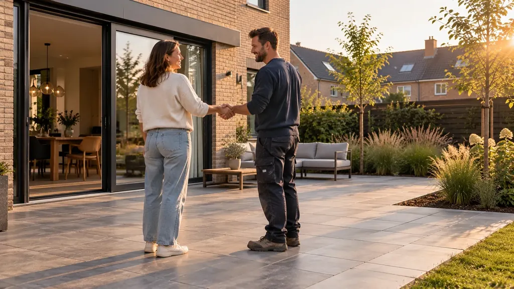 Handdruk bij de oplevering van een klus